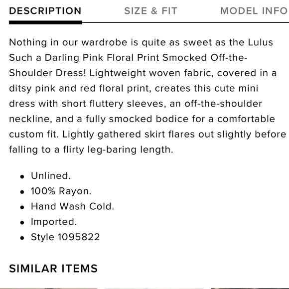 LULUS Such A Darling Sweet Floral Print Off Shoulder Dress. Size S - Picture 6 of 7